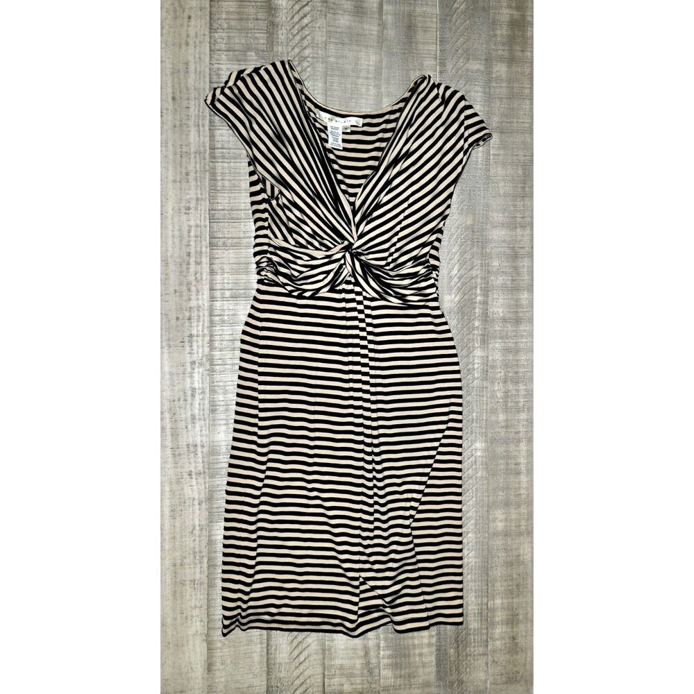 MaxStudio Tan/Black Striped stretchy dress size medium